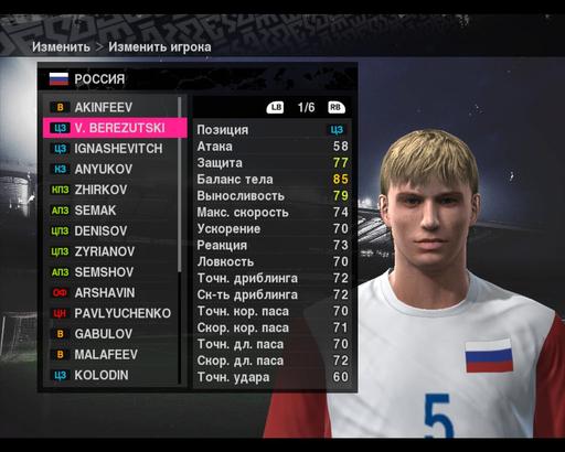 Pro Evolution Soccer 2010 - Сборная России в PES 2010.